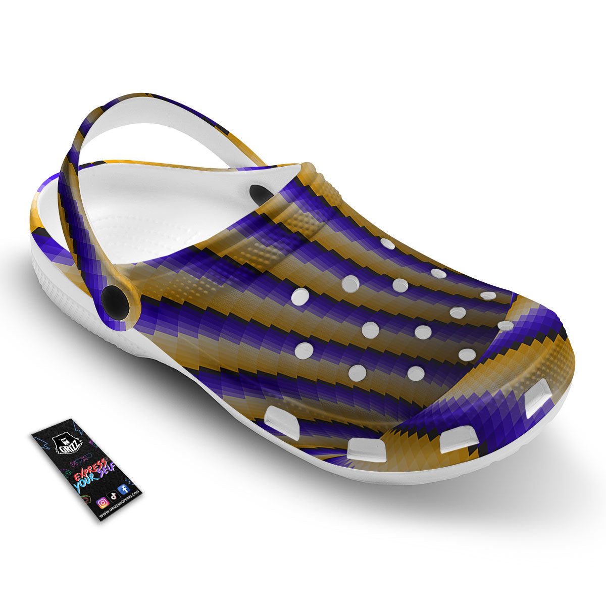 Moving Optical Yellow Vortex Illusion Clog-grizzshop