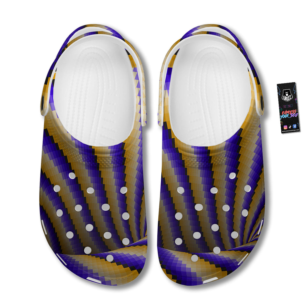 Moving Optical Yellow Vortex Illusion Clog-grizzshop