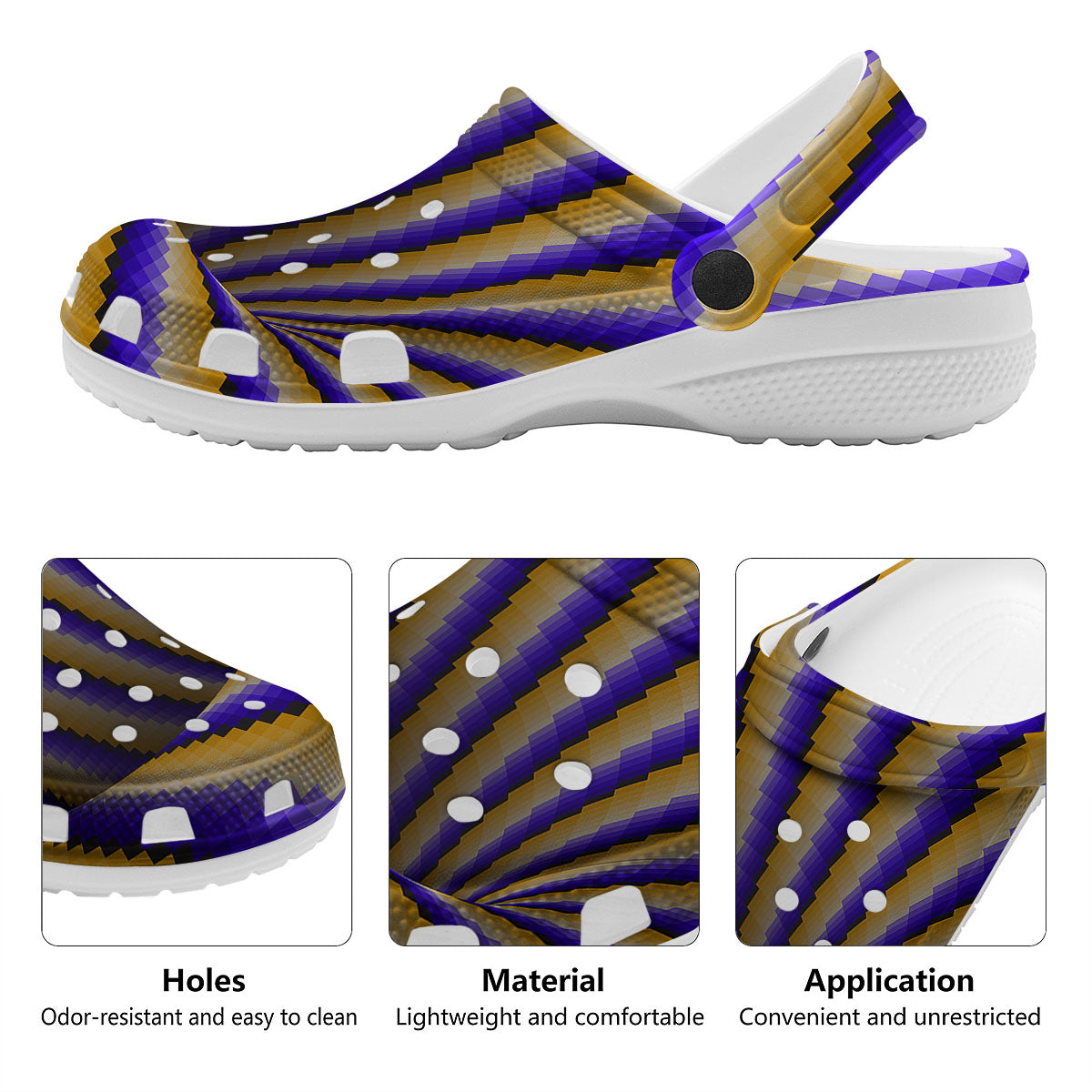 Moving Optical Yellow Vortex Illusion Clog-grizzshop