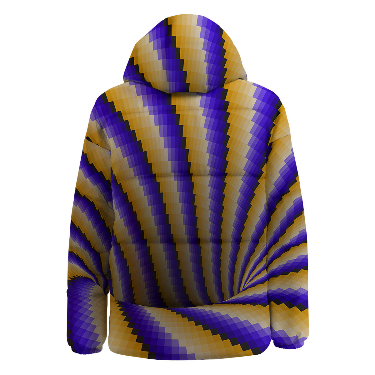 Moving Optical Yellow Vortex Illusion Down Jacket-grizzshop