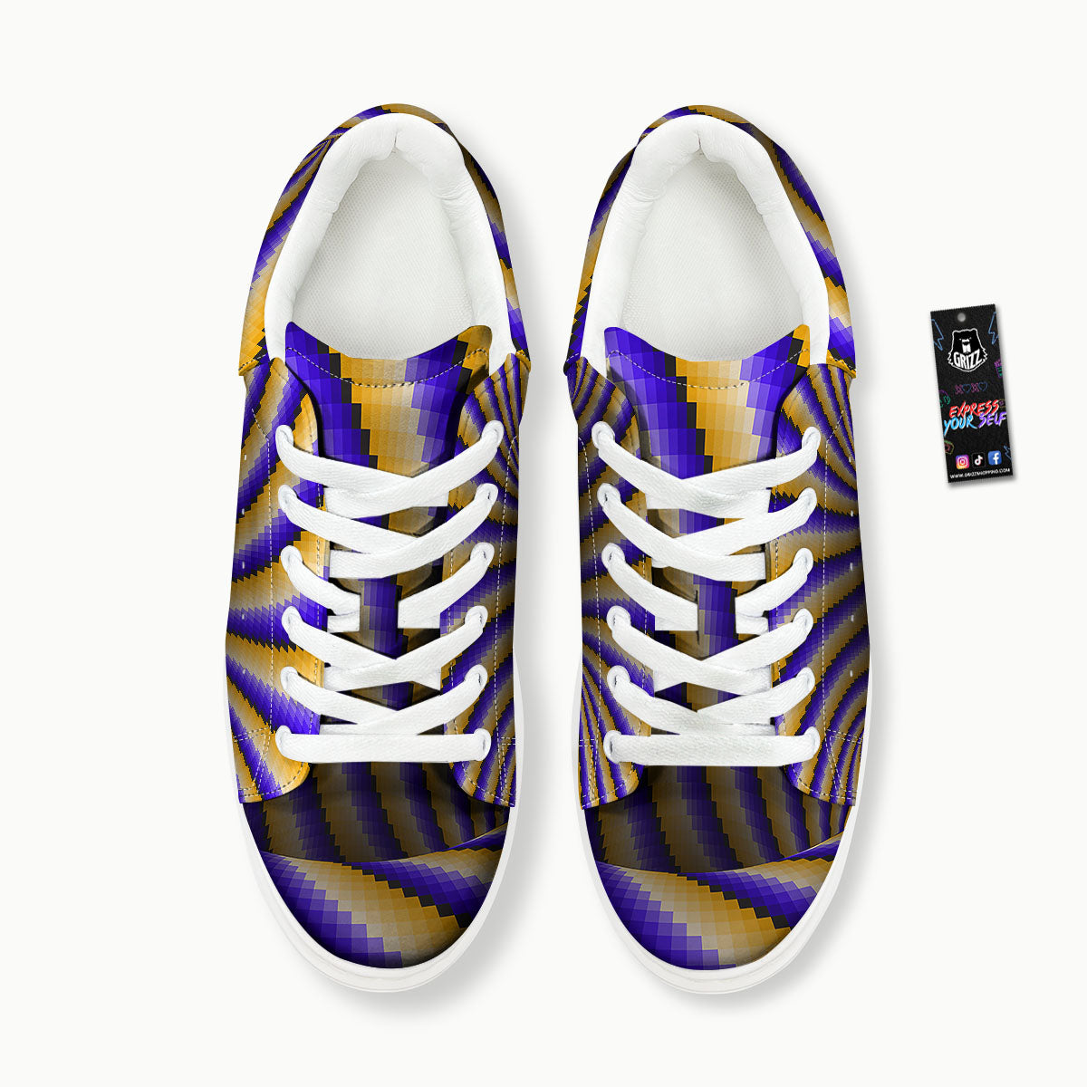 Moving Optical Yellow Vortex Illusion Platform Shoes-grizzshop