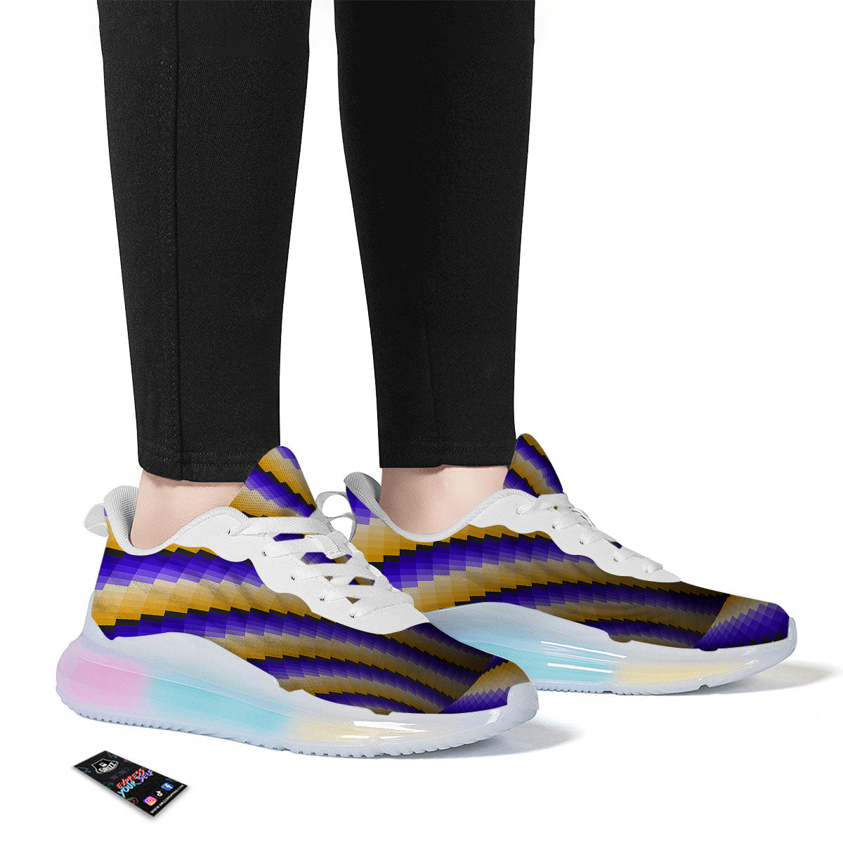 Moving Optical Yellow Vortex Illusion Running Sneakers-grizzshop