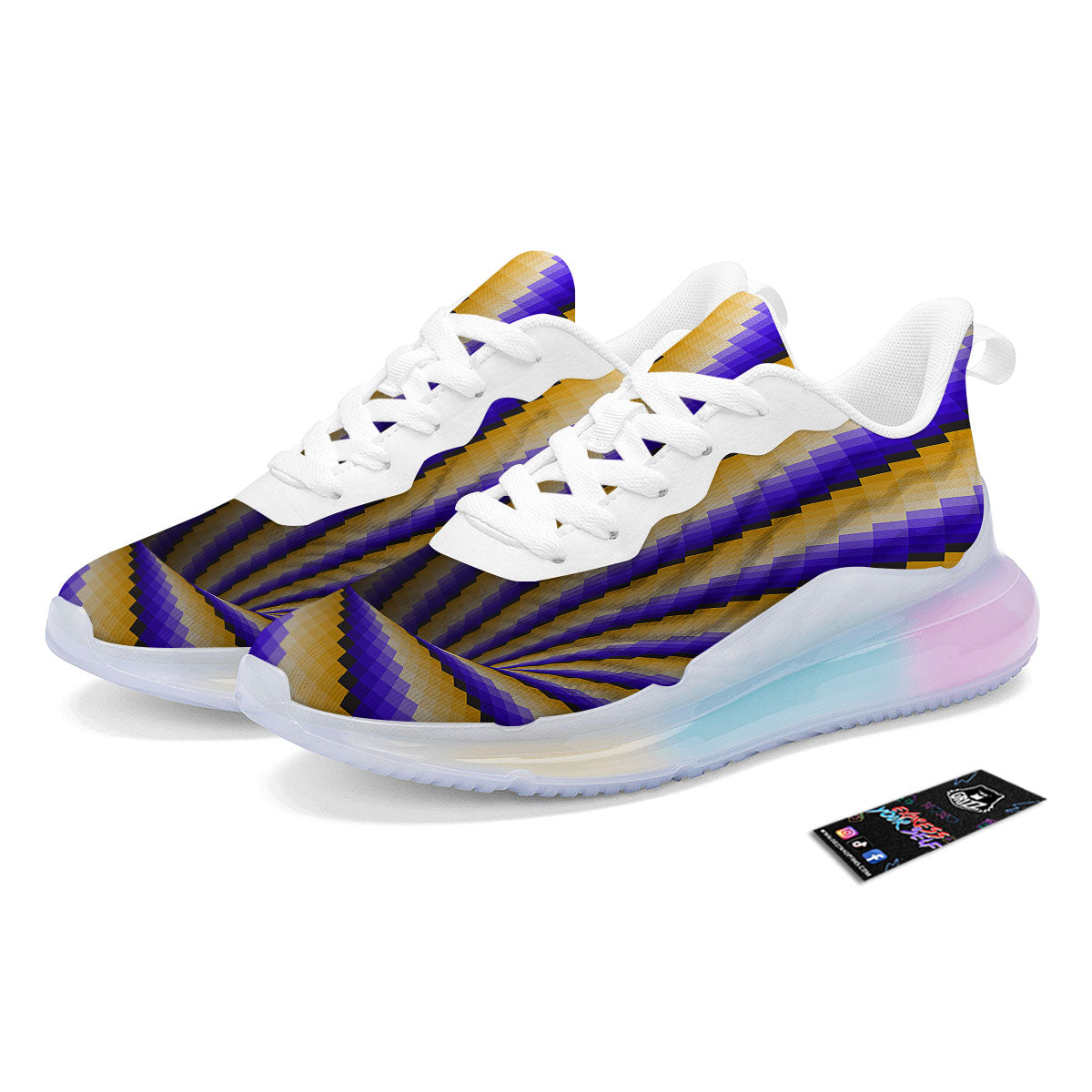 Moving Optical Yellow Vortex Illusion Running Sneakers-grizzshop
