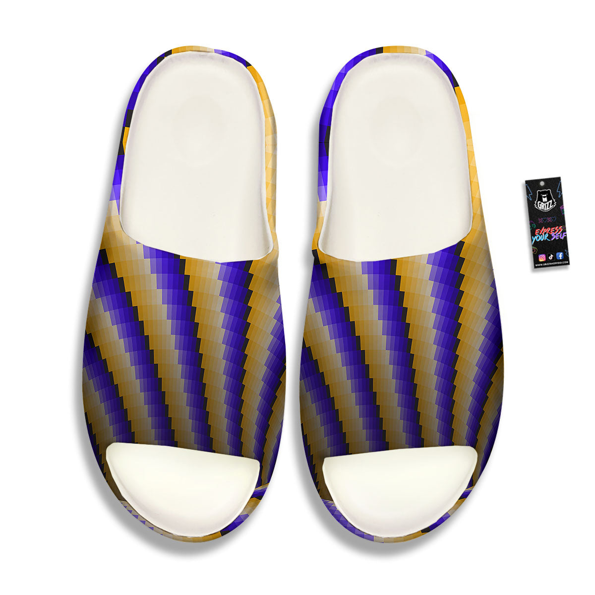 Moving Optical Yellow Vortex Illusion Sandals-grizzshop