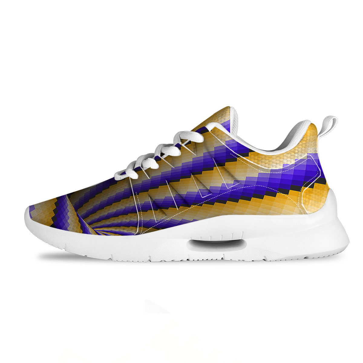 Moving Optical Yellow Vortex Illusion Tennis Shoes-grizzshop