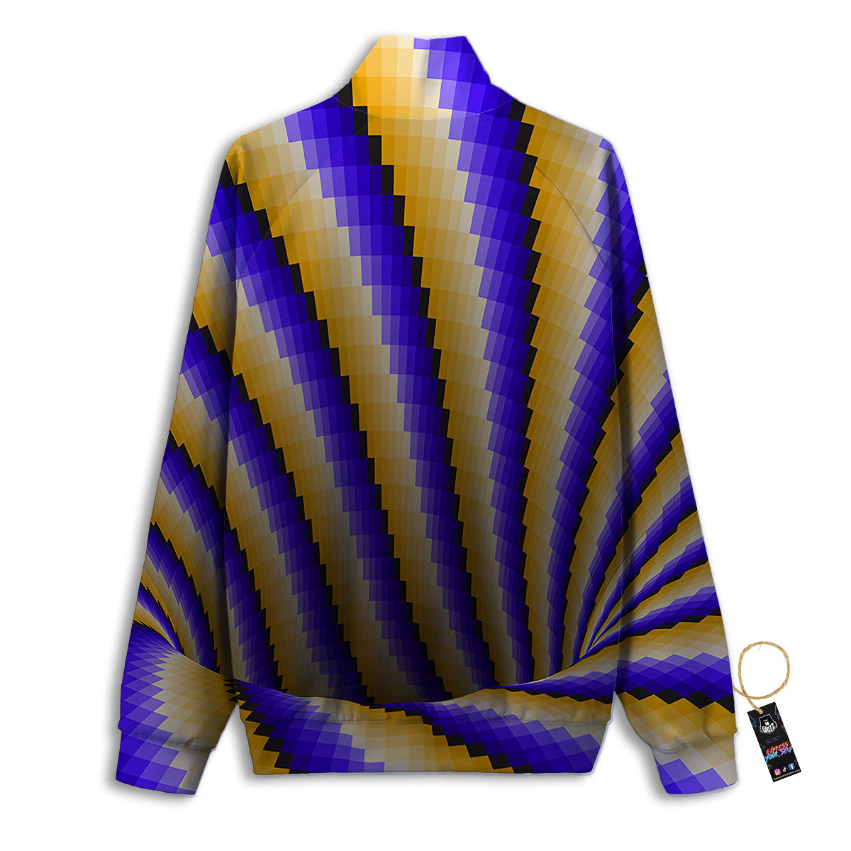 Moving Optical Yellow Vortex Illusion Track Jacket-grizzshop
