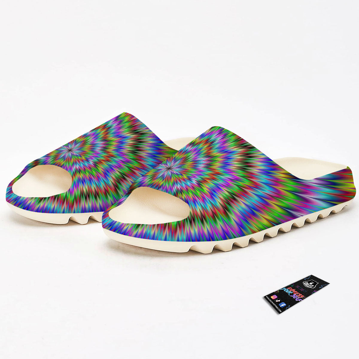 Moving Optical Illusion Abstract Dizzy Sandals-grizzshop