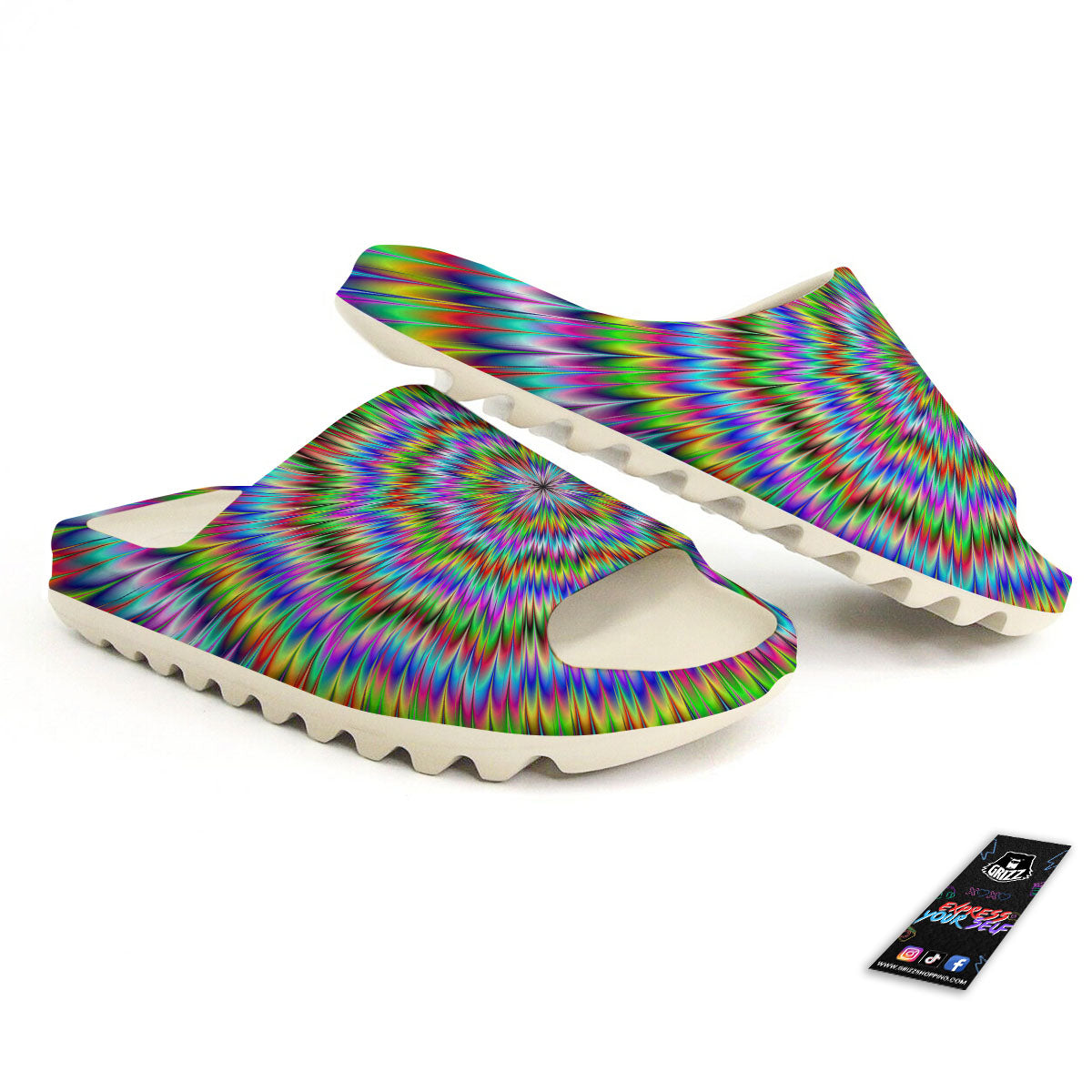 Moving Optical Illusion Abstract Dizzy Sandals-grizzshop