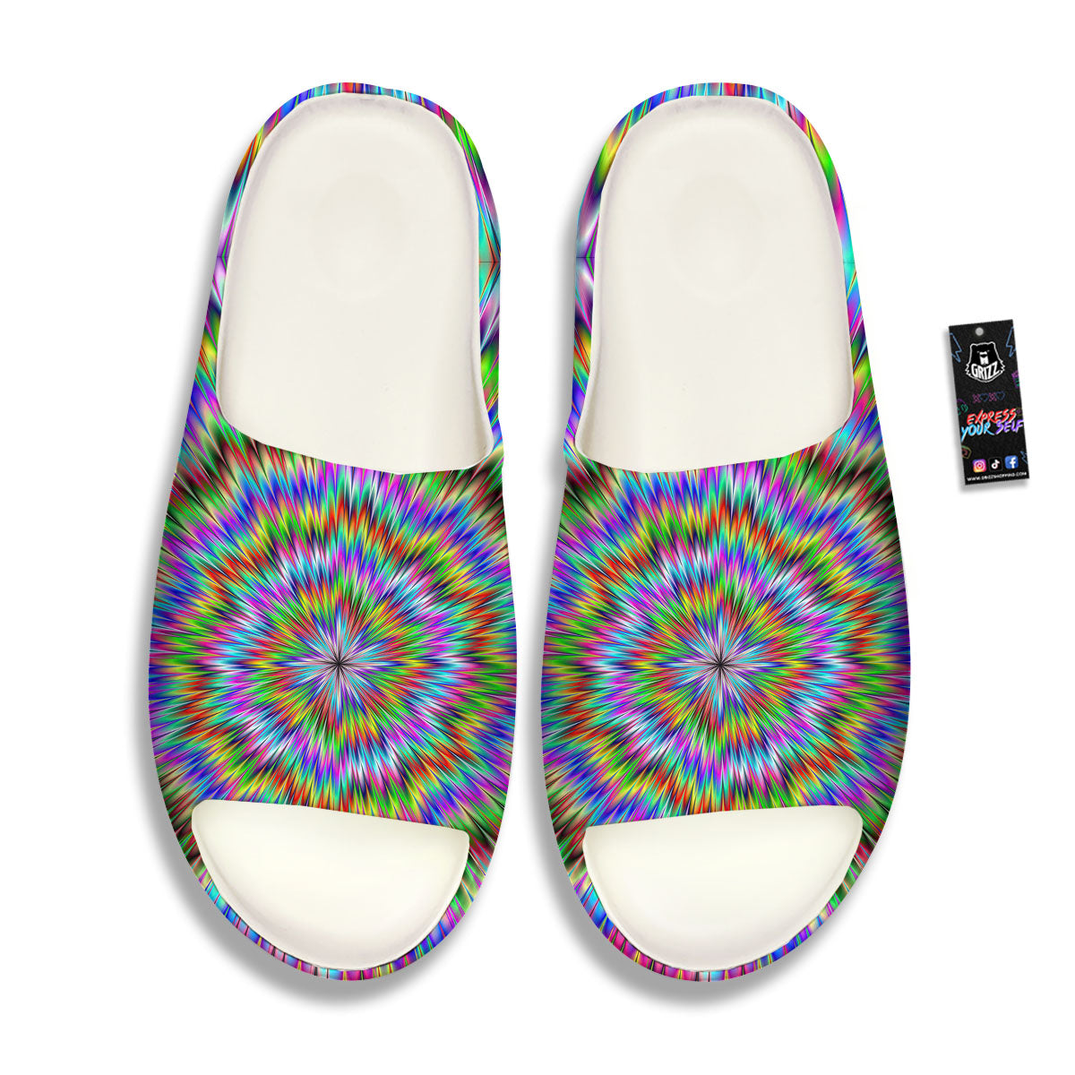 Moving Optical Illusion Abstract Dizzy Sandals-grizzshop