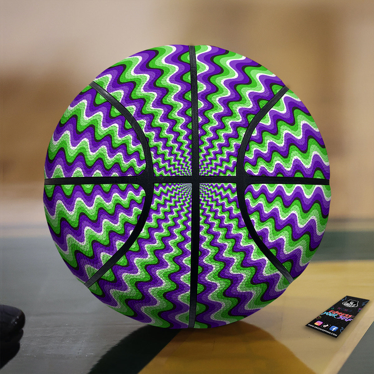 Moving Optical Illusion Colorful Dizzy Basketball