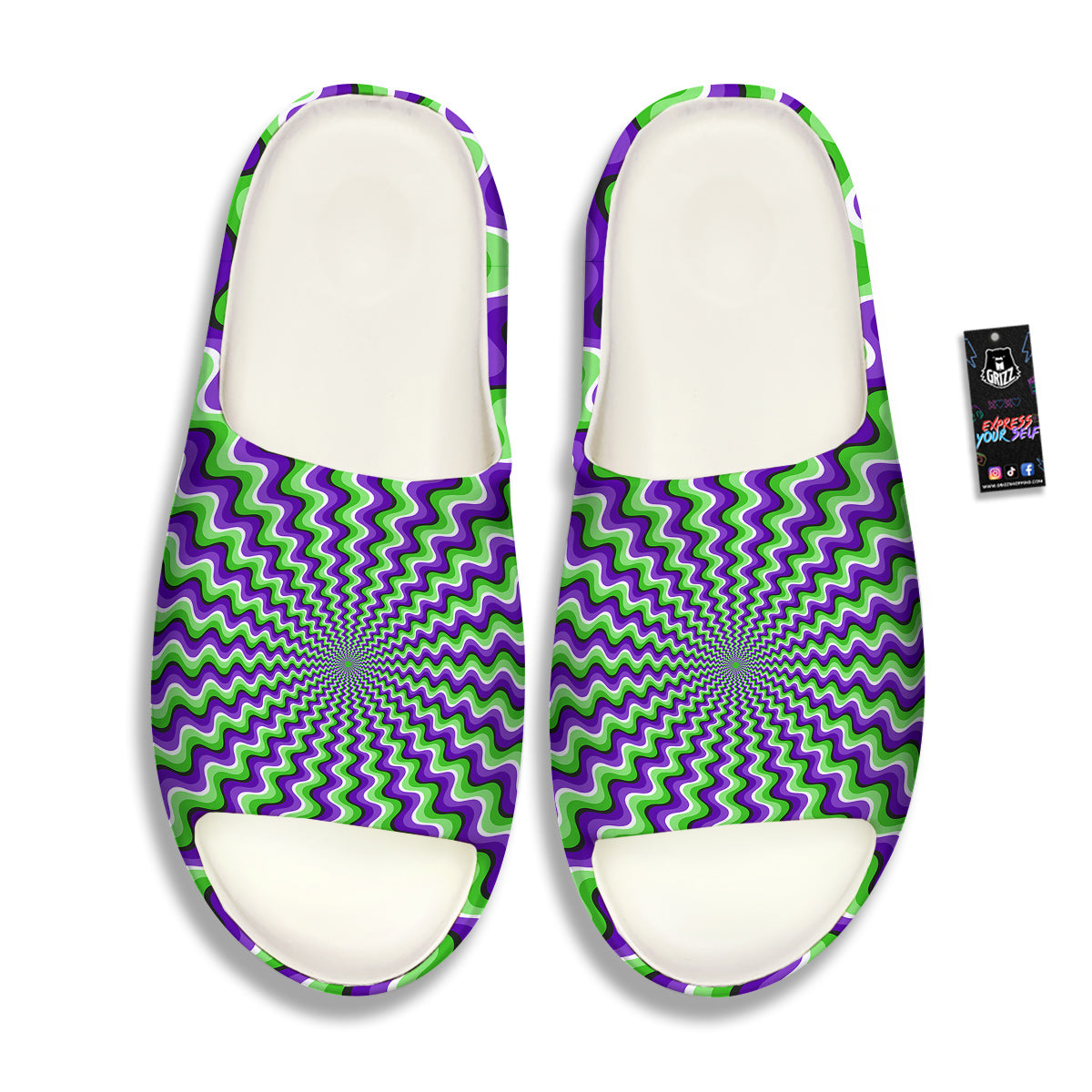 Moving Optical Illusion Colorful Dizzy Sandals-grizzshop
