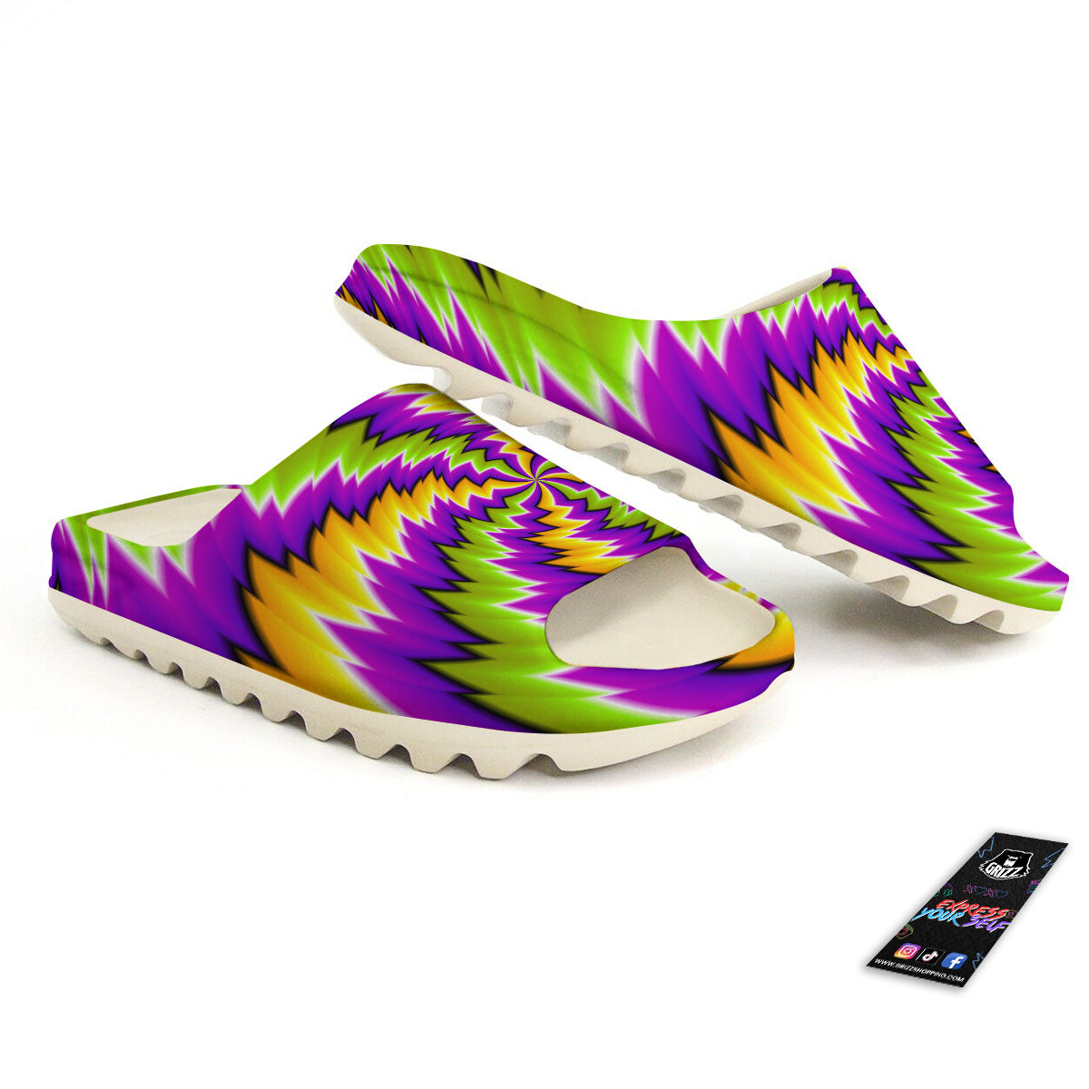 Moving Optical Illusion Dizzy Vortex Sandals-grizzshop