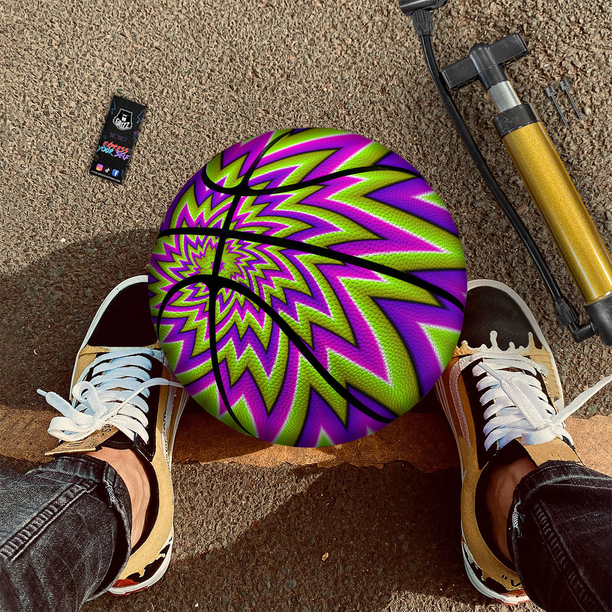 Peace Sign Hippie Flower Print Basketball