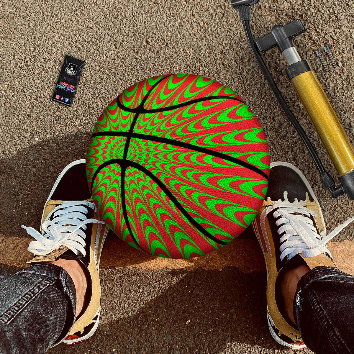 Peacock Tail Print Pattern Basketball