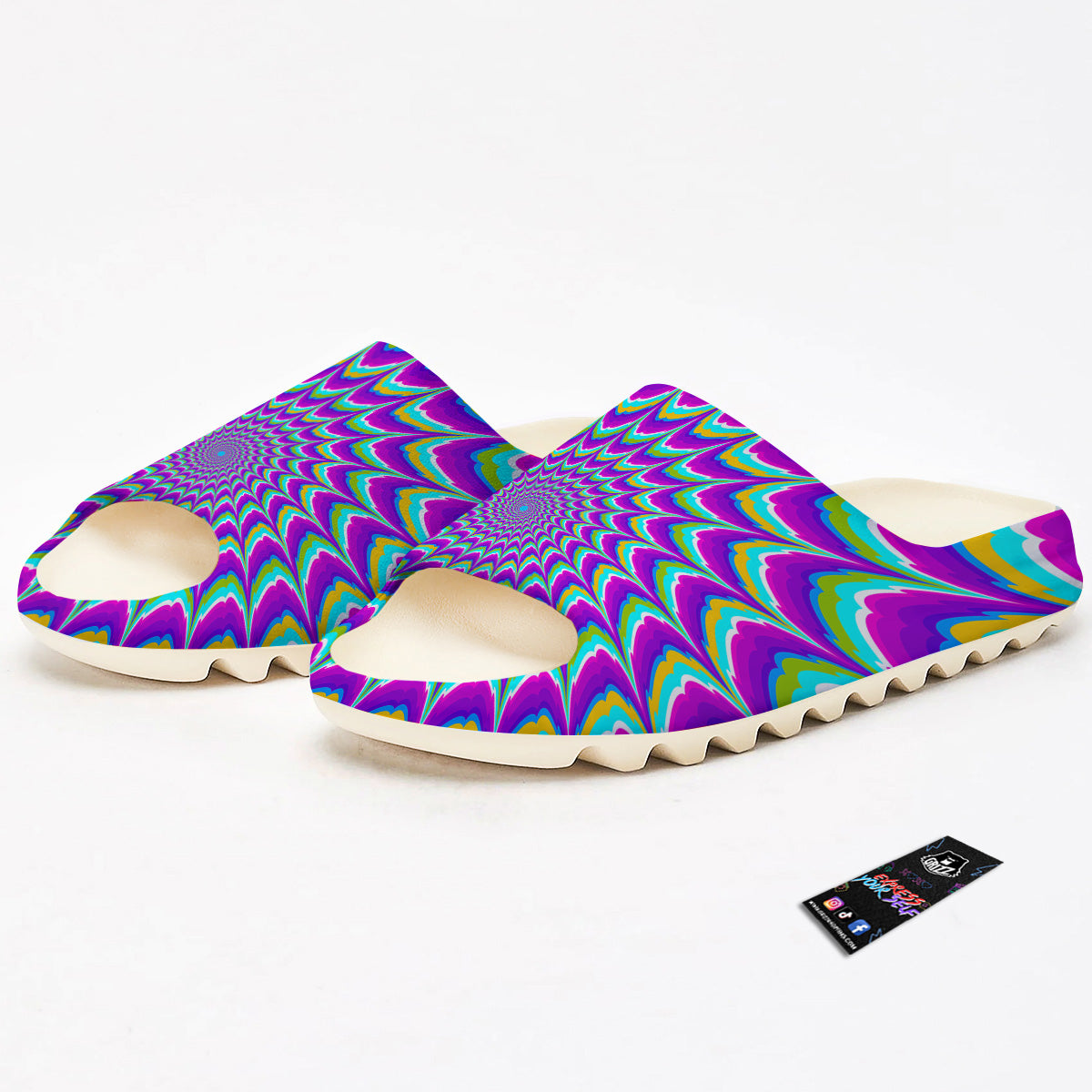 Moving Optical Illusion Purple Dizzy Sandals-grizzshop