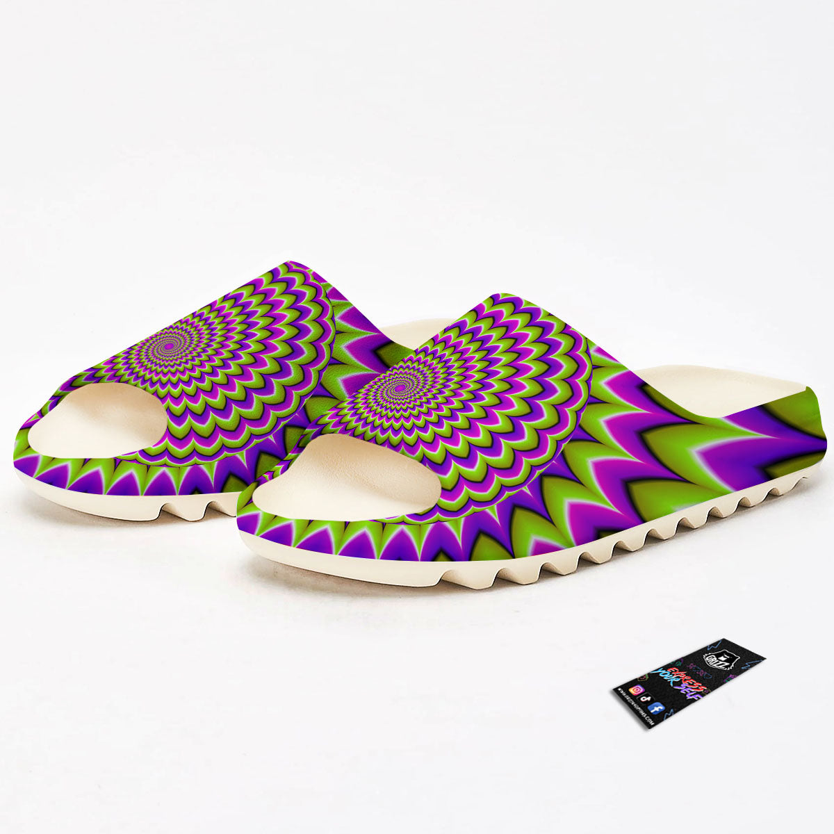 Moving Optical Illusion Spiky Spiral Sandals-grizzshop