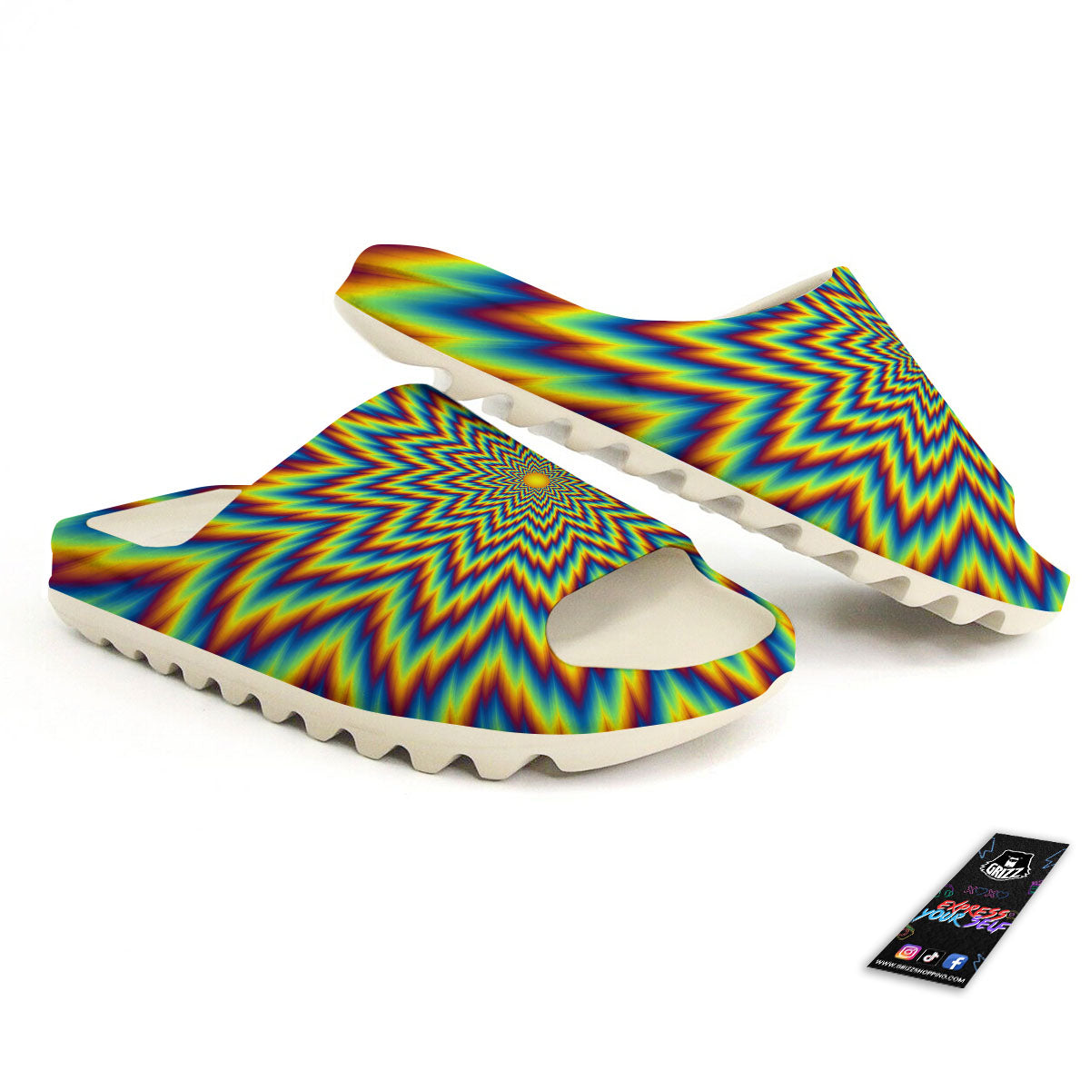 Moving Optical Illusion Spiral Expansion Sandals-grizzshop