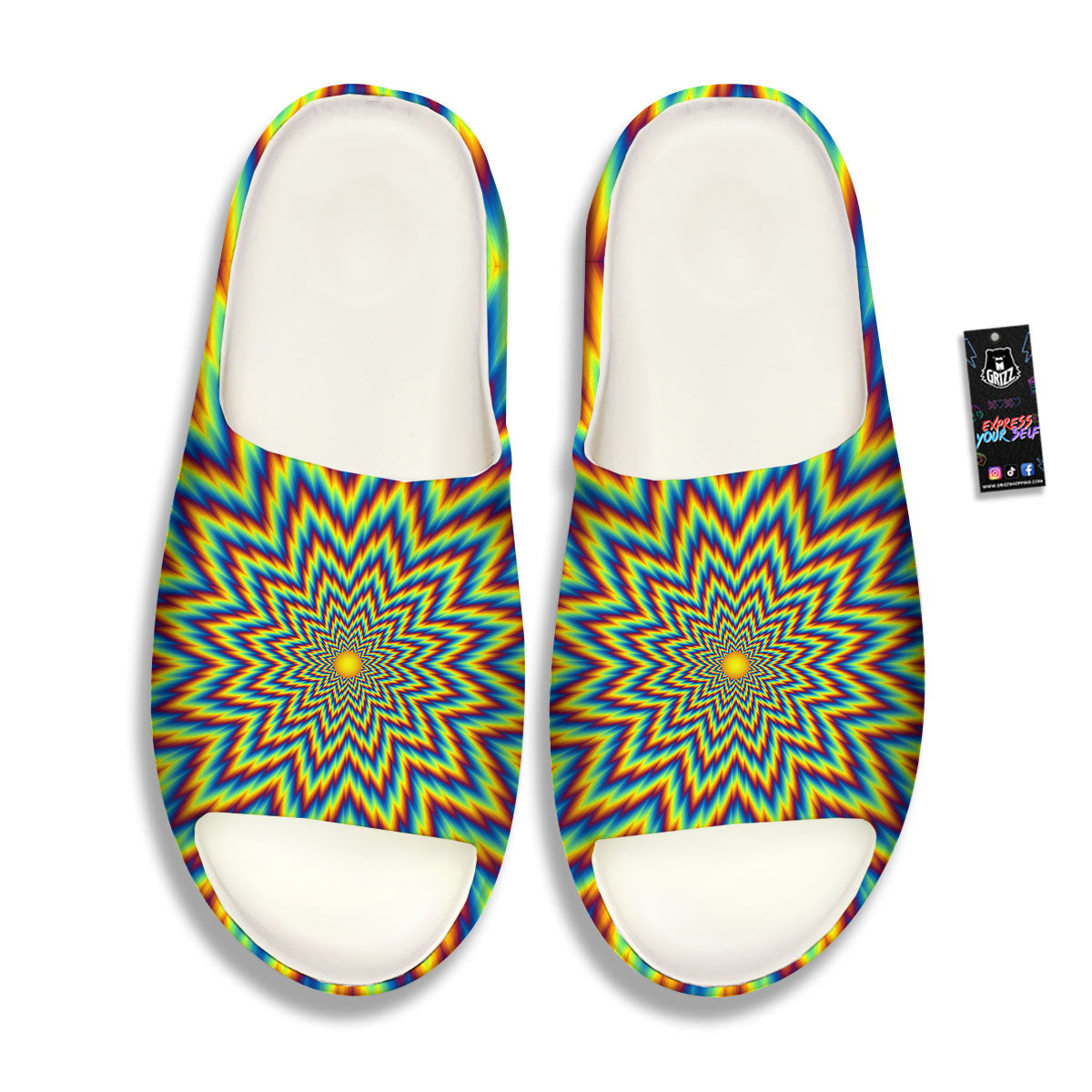 Moving Optical Illusion Spiral Expansion Sandals-grizzshop