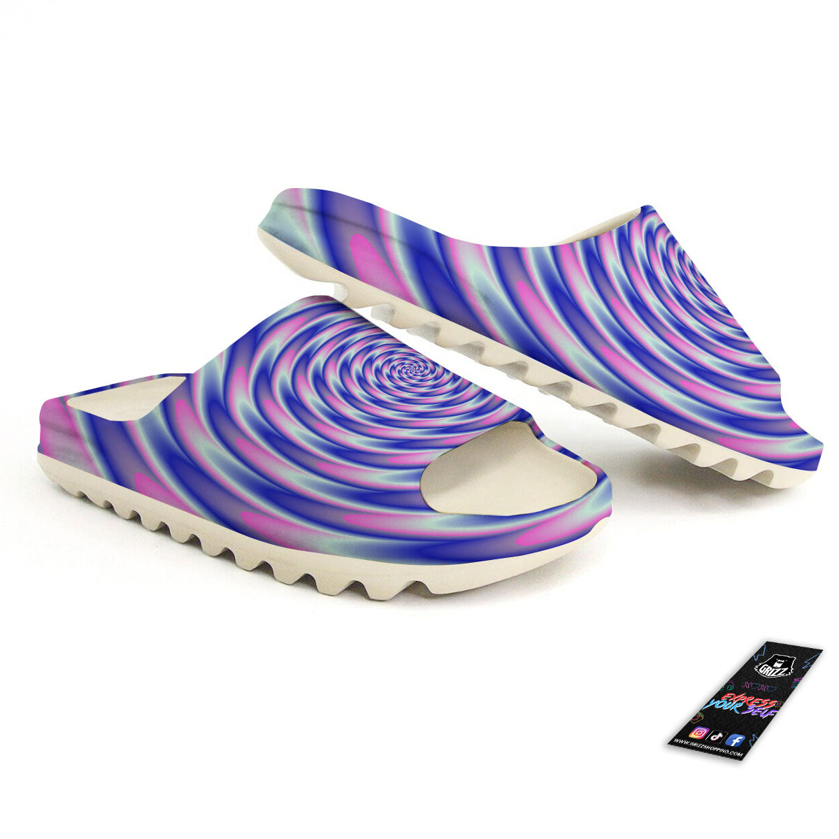 Moving Optical Illusion Twisted Colors Sandals-grizzshop