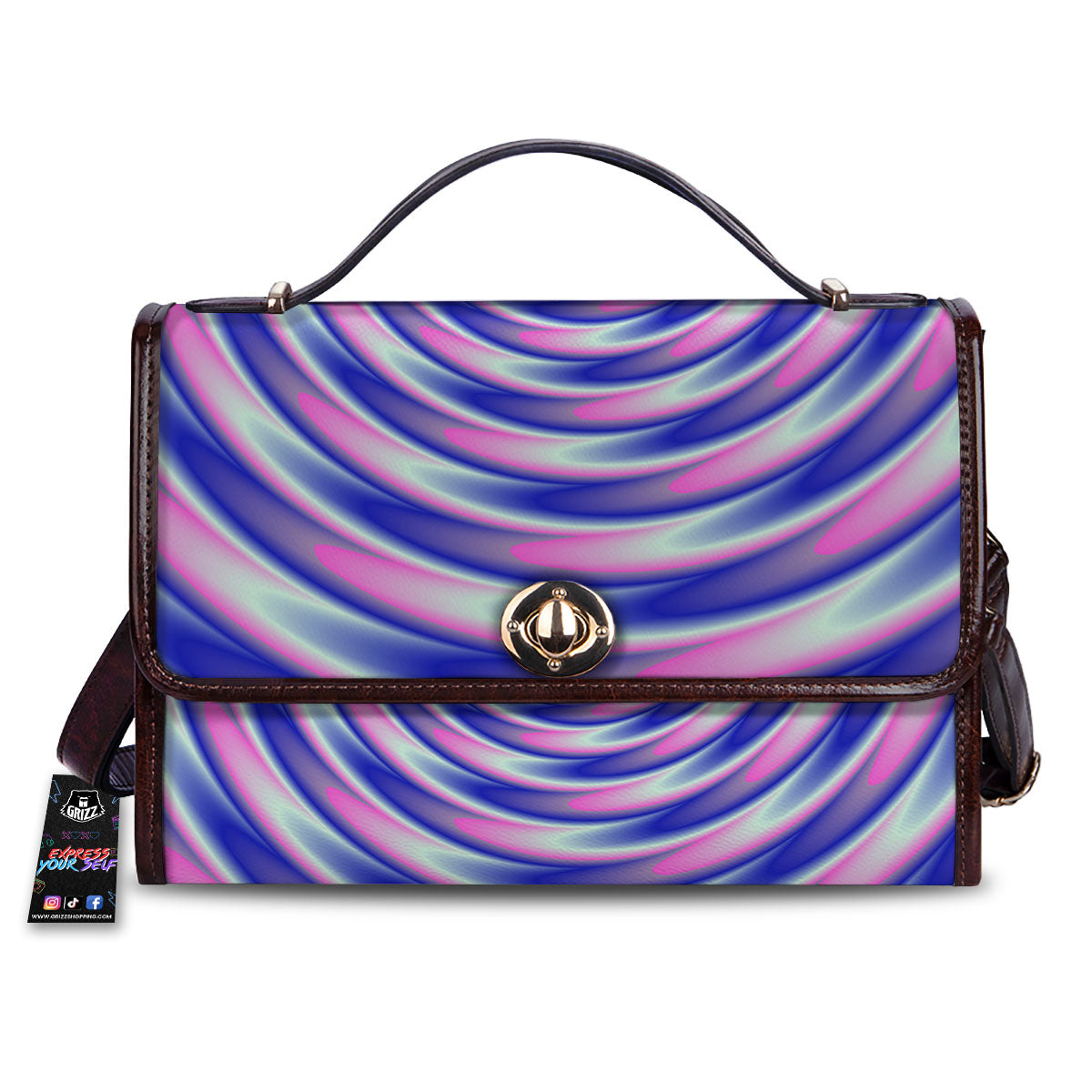 Moving Optical Illusion Twisted Colors Women's Satchel Bag
