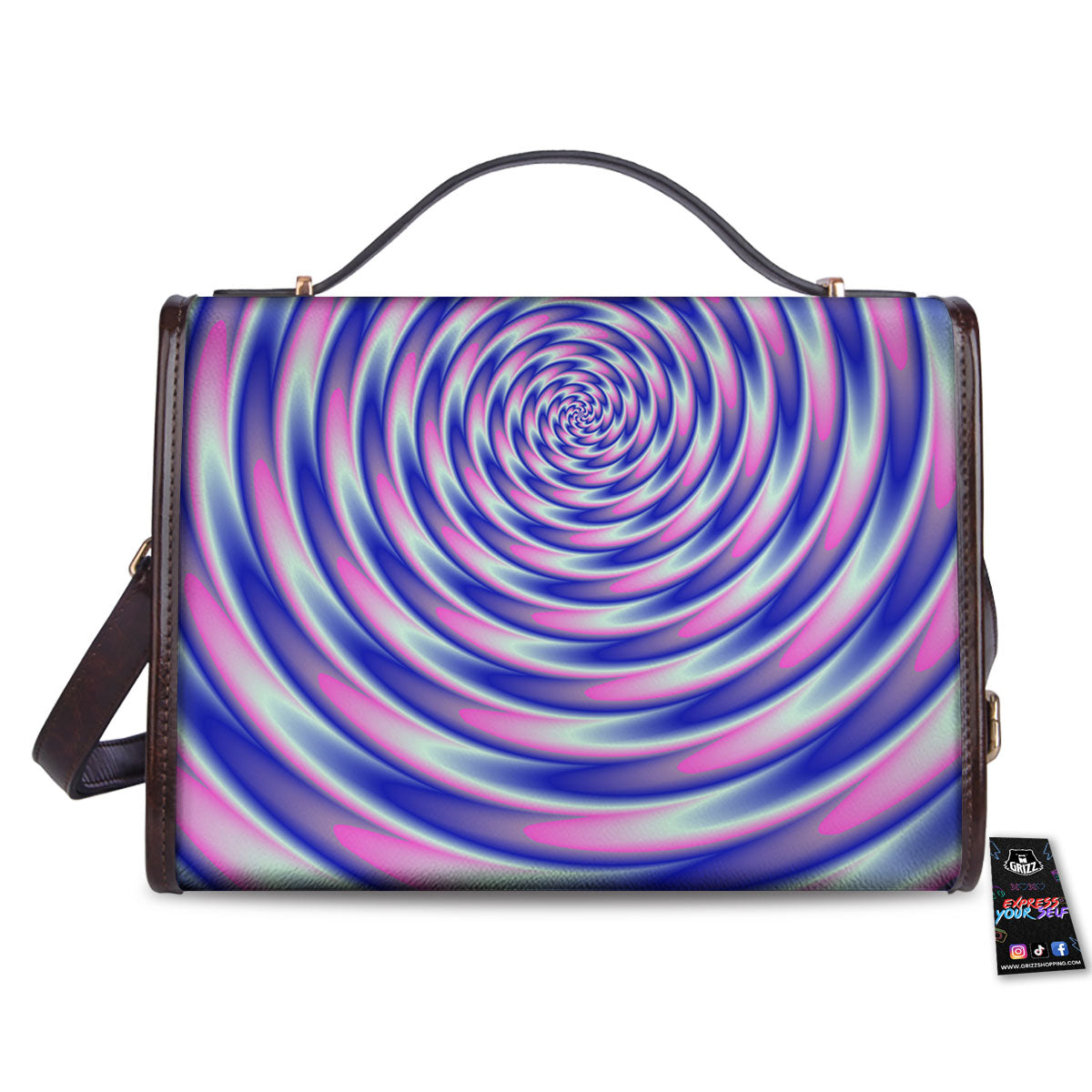 Moving Optical Illusion Twisted Colors Women's Satchel Bag
