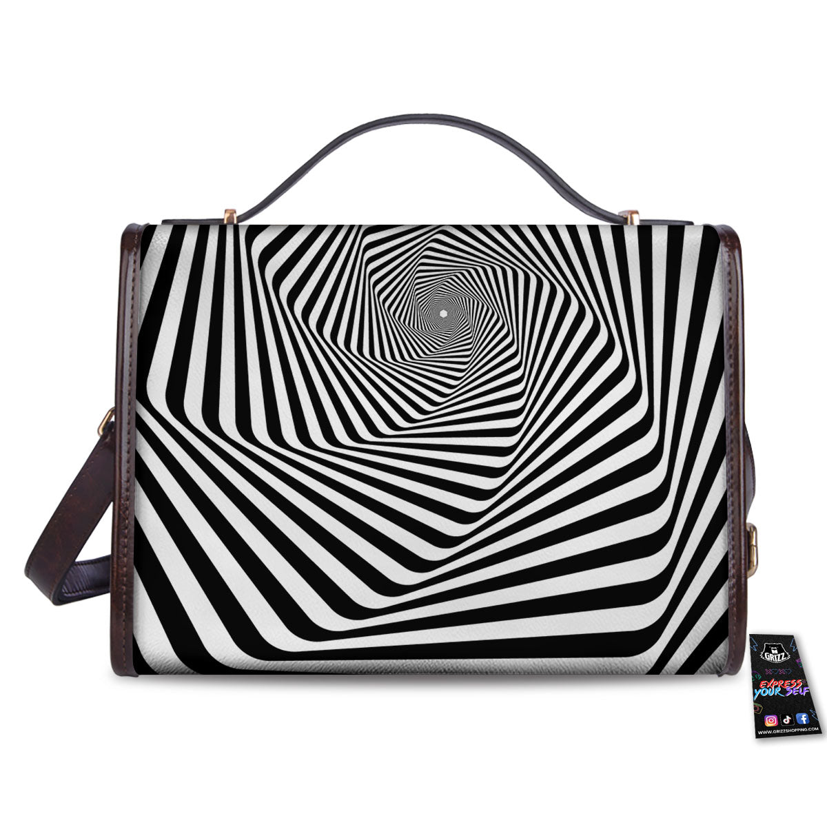 Moving Optical Illusion Twisted Spiral Women's Satchel Bag