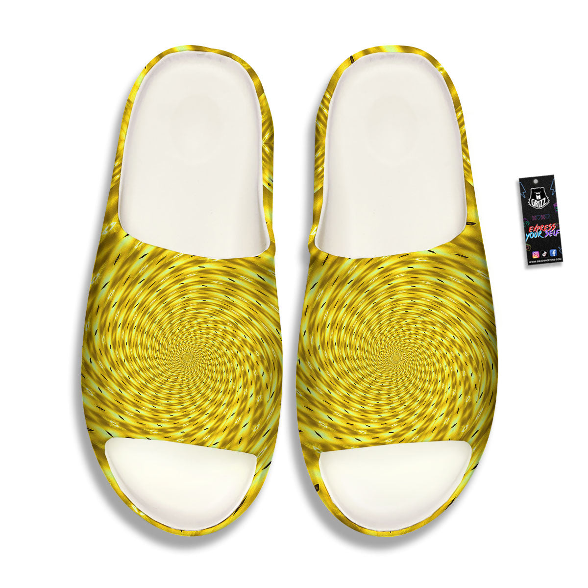 Moving Optical Illusion Yellow Big Bang Sandals-grizzshop