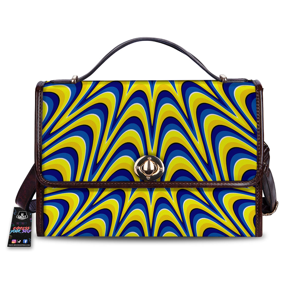 Moving Optical Yellow Dizzy Illusion Women's Satchel Bag