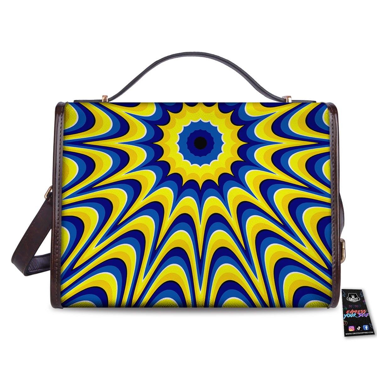 Moving Optical Yellow Dizzy Illusion Women's Satchel Bag