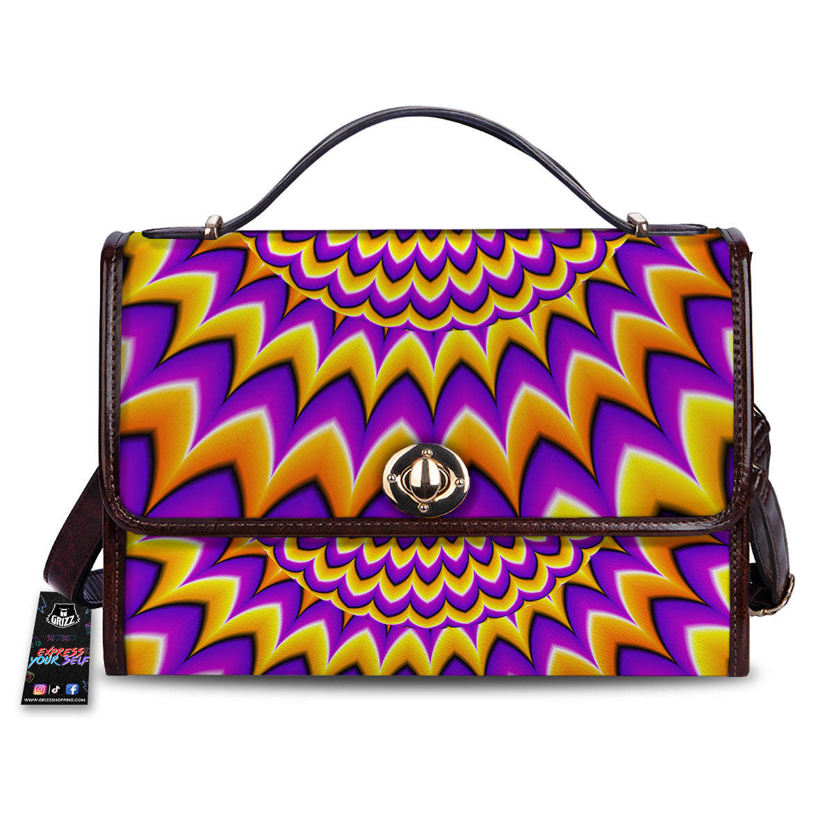 Moving Optical Yellow Expansion Illusion Women's Satchel Bag