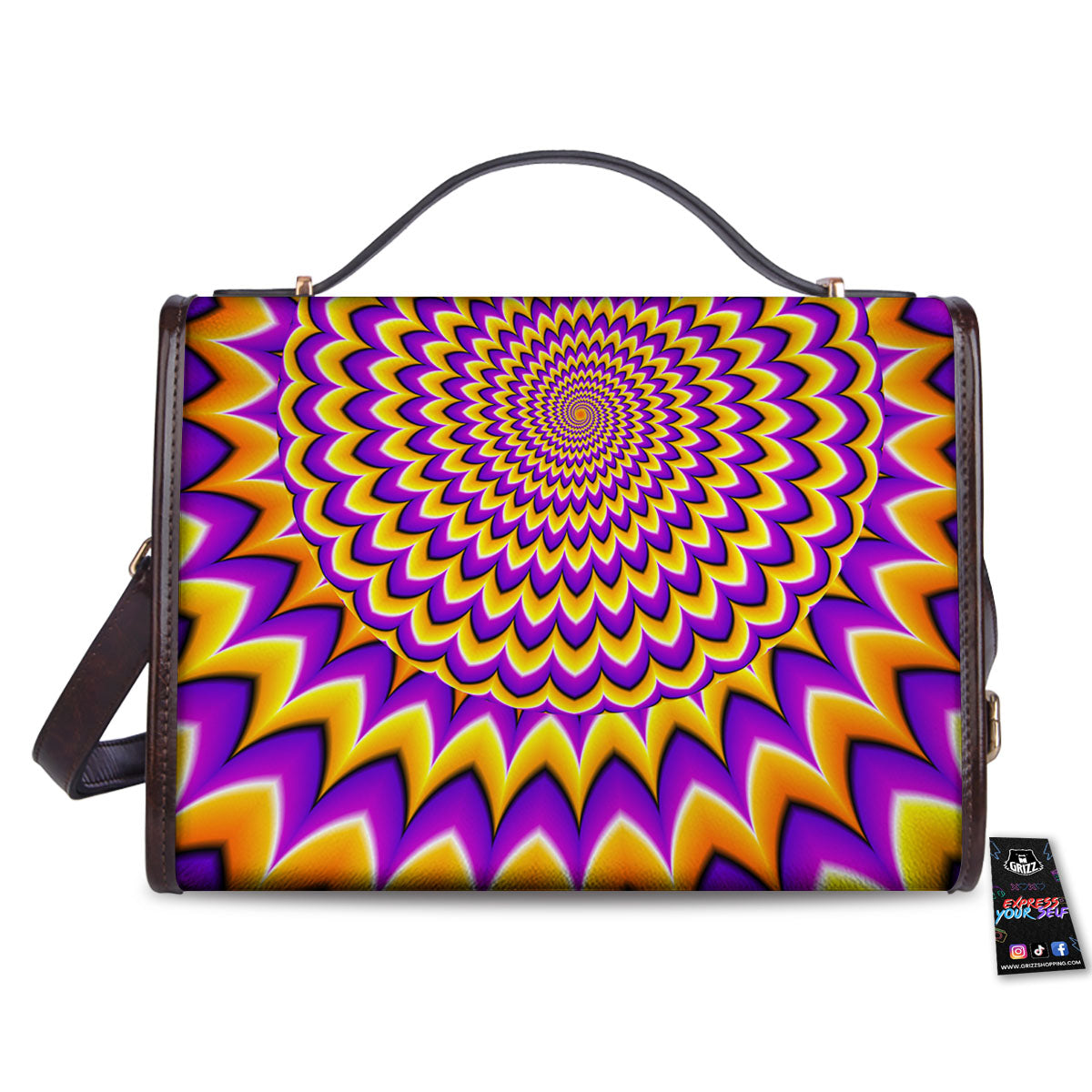 Moving Optical Yellow Expansion Illusion Women's Satchel Bag