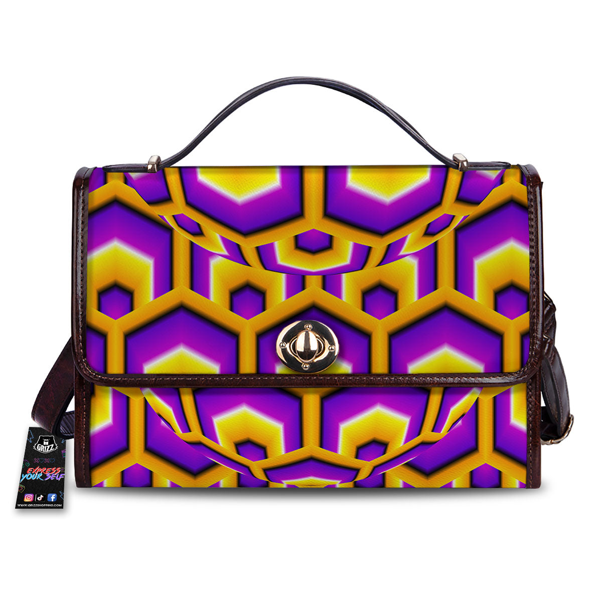 Moving Optical Yellow Hive Illusion Women's Satchel Bag