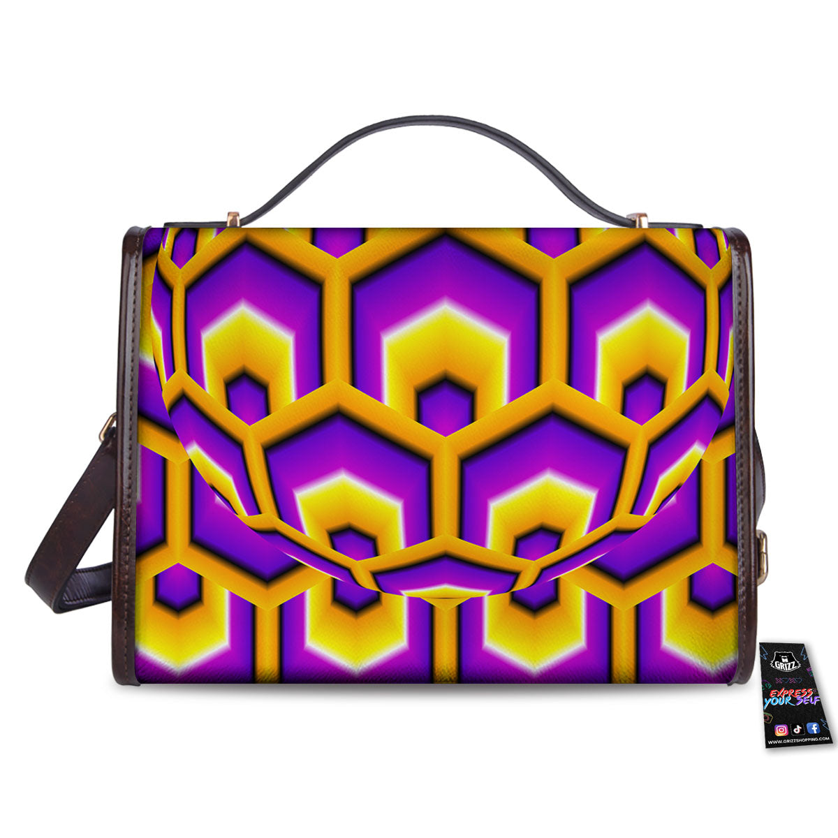 Moving Optical Yellow Hive Illusion Women's Satchel Bag