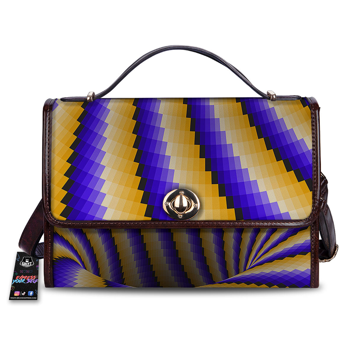 Moving Optical Yellow Vortex Illusion Women's Satchel Bag