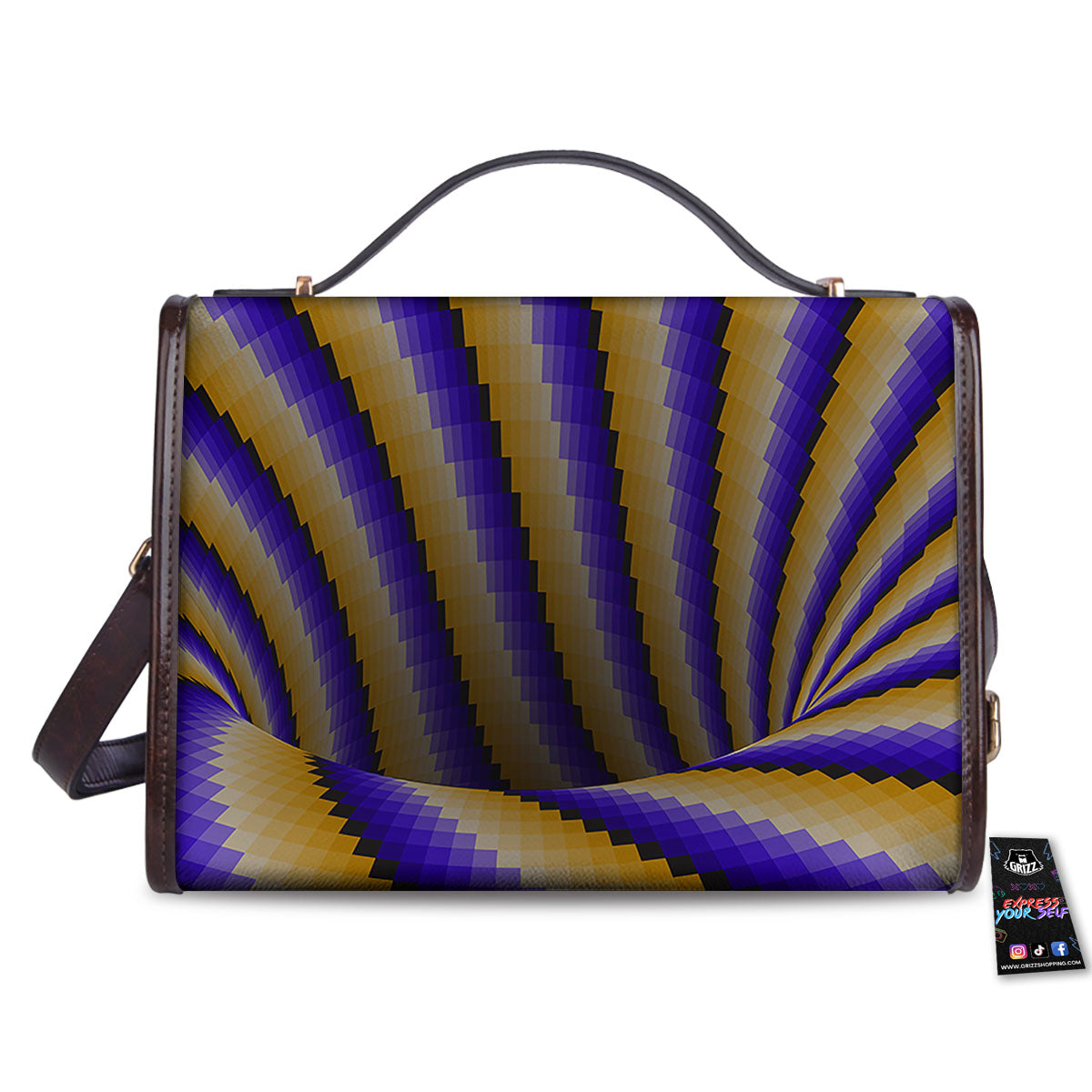 Moving Optical Yellow Vortex Illusion Women's Satchel Bag