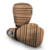 Mudcloth Brown Ethnic Print Pattern Boxing Gloves-grizzshop