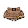 Mudcloth Brown Ethnic Print Pattern Muay Thai Boxing Shorts-grizzshop