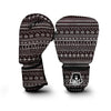 Mudcloth Ethnic Black White Print Pattern Boxing Gloves-grizzshop