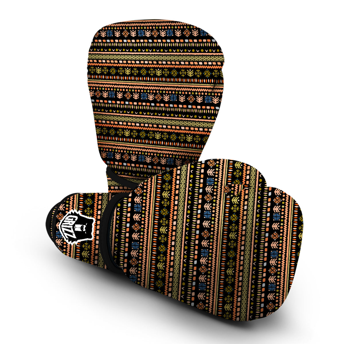 Mudcloth Ethnic Vintage Print Pattern Boxing Gloves-grizzshop