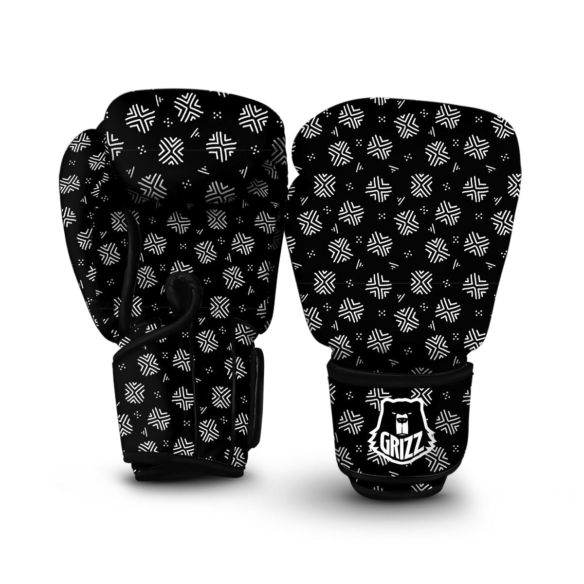 Mudcloth Sumbol Print Pattern Boxing Gloves-grizzshop