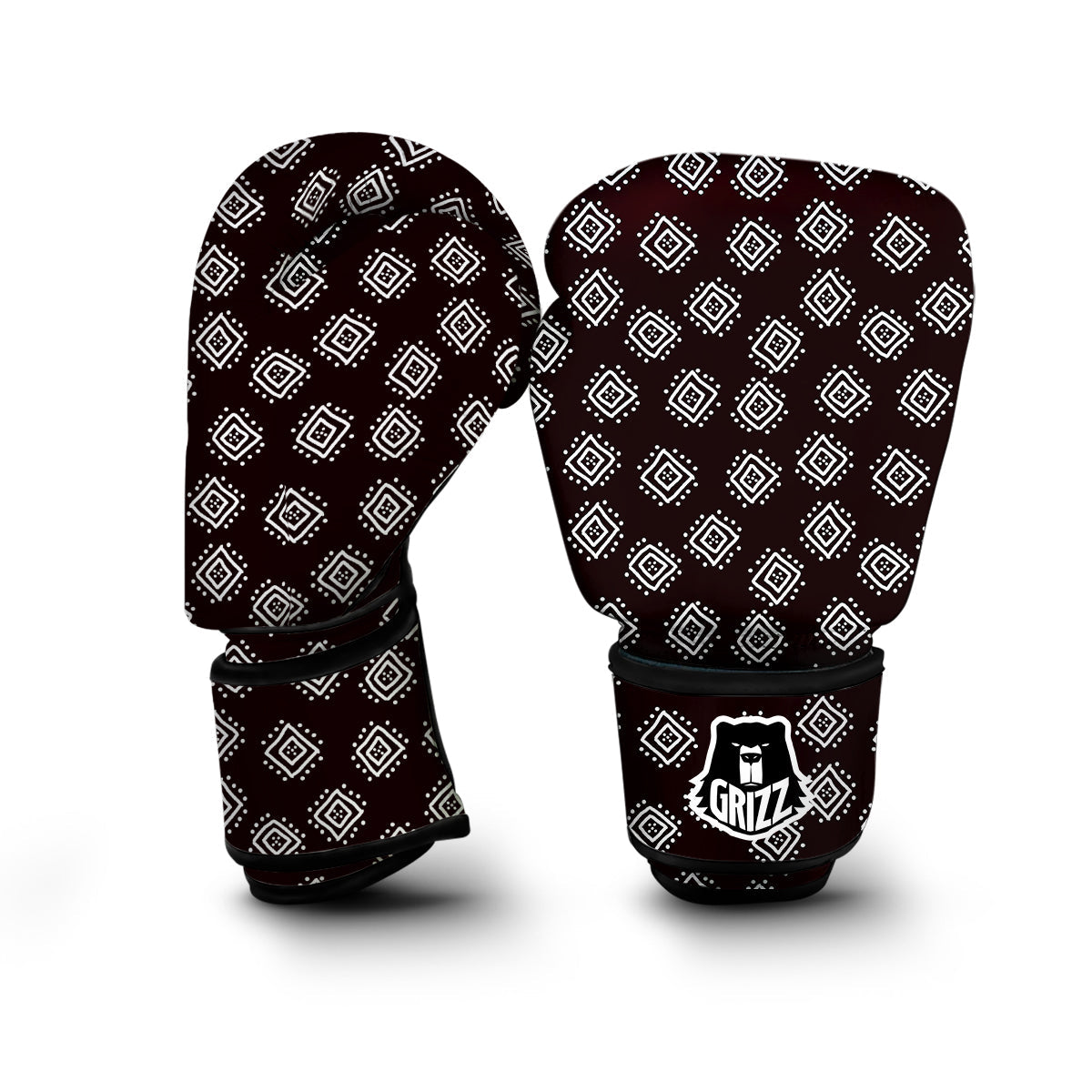 Mudcloth Sumbol Vintage Print Pattern Boxing Gloves-grizzshop