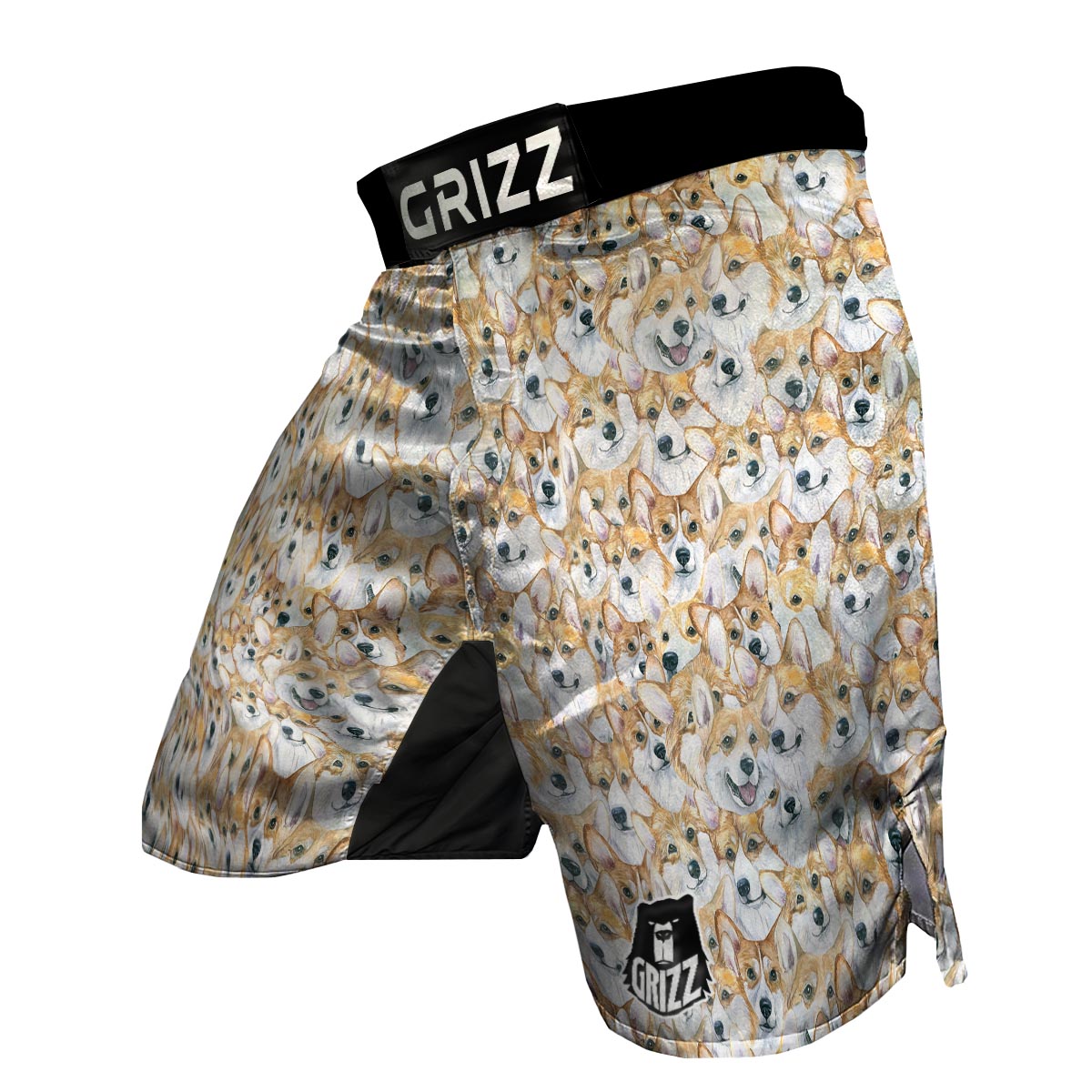 Multi Corgi Pattern Print MMA Shorts-grizzshop