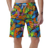 Multicolor Butterfly Print Men's Shorts-grizzshop