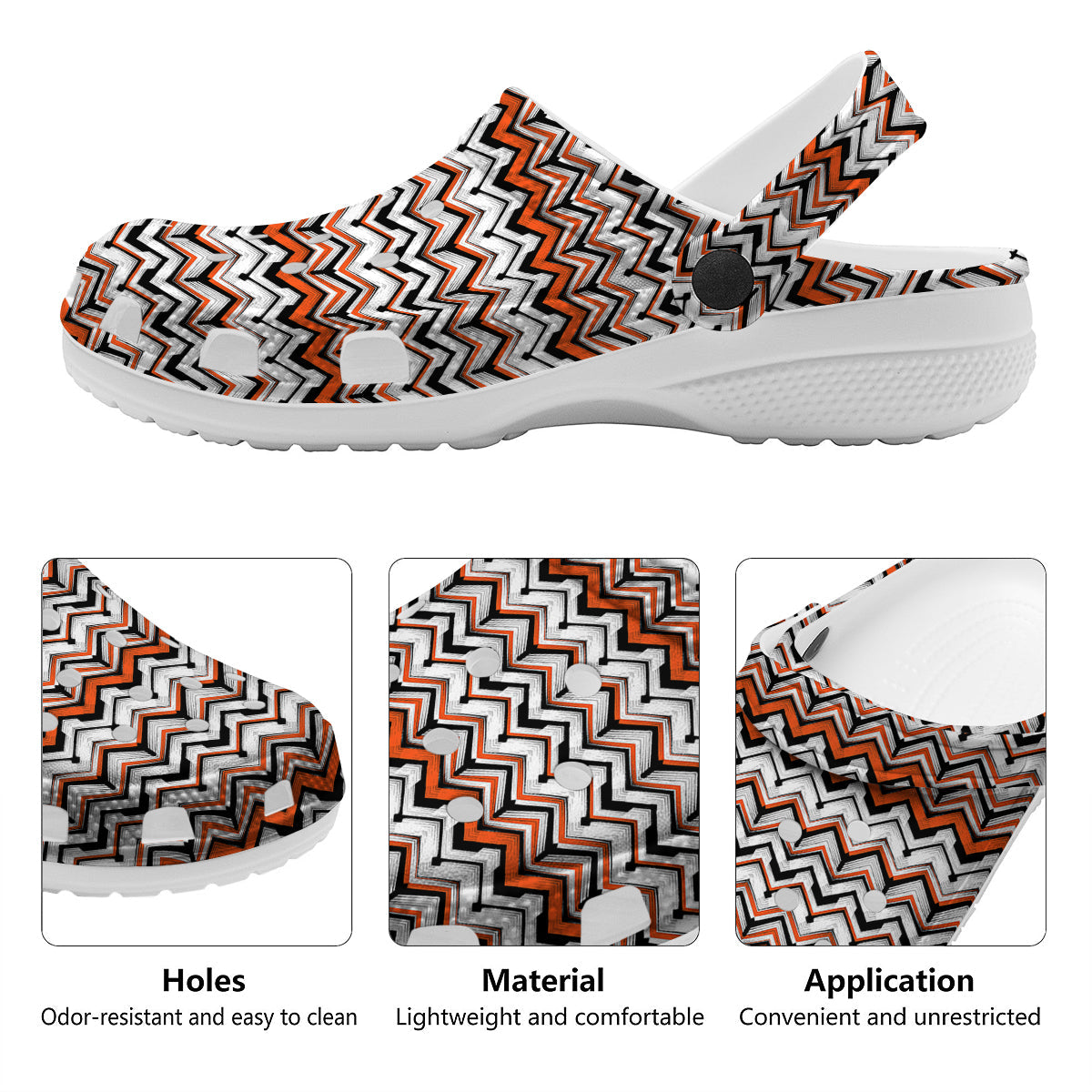 Multicolor Hand Drawn Zigzag Print Clog-grizzshop