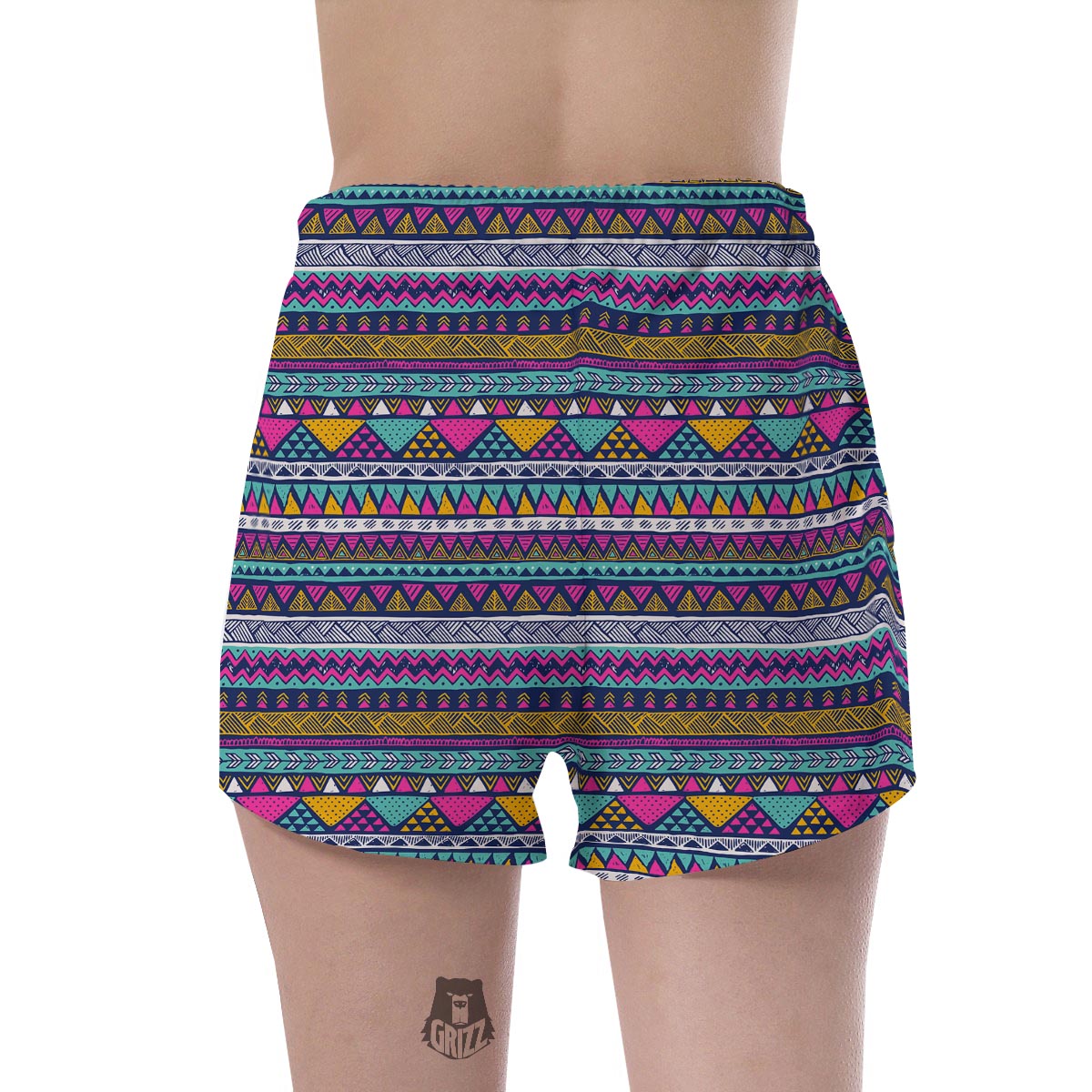Multicolor Indian Aztec Geometric Art Women's Shorts-grizzshop