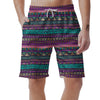 Multicolor Native Aztec Doodle Men's Shorts-grizzshop