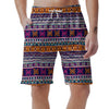 Multicolor Native Aztec Geometric Hipster Men's Shorts-grizzshop