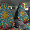 Multicolor Psychedelic Hippie Print Car Seat Covers-grizzshop