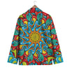 Multicolor Psychedelic Hippie Print Men's Blazer-grizzshop