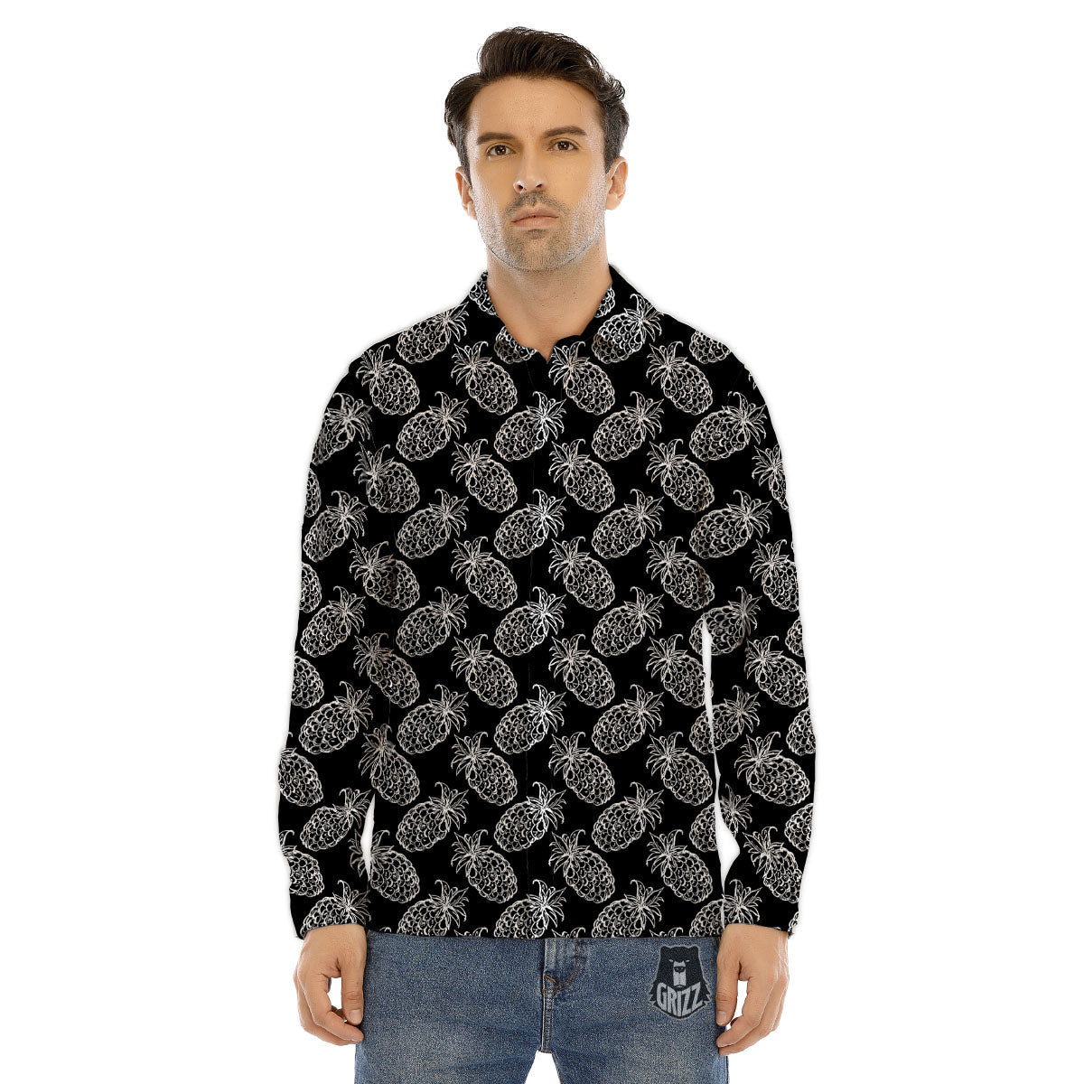 Multicolor Psychedelic Hippie Print Men's Dress Shirts-grizzshop